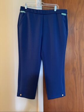 Isaac Mizrahi Clubhouse Navy Blue Pull-On Ponte Pants